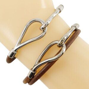 Hermes Jumbo Choker Set Leather Brown 9.9 g Bracelet